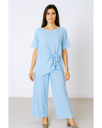 100% Cotton Side Knot T-Shirt & Straight Leg Pants Set