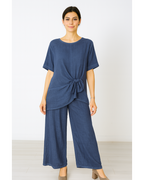 100% Cotton Side Knot T-Shirt & Straight Leg Pants Set