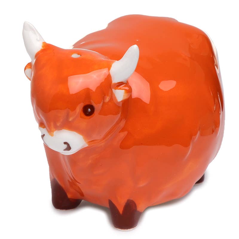 Highland Coo Cow Ceramic Salt and Pepper Set