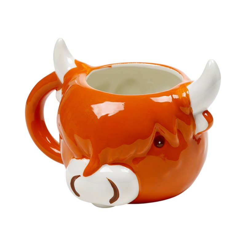 Highland Coo Cow Head Ceramic Shaped Mug