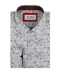 Patterned shirt comfort fit - White
