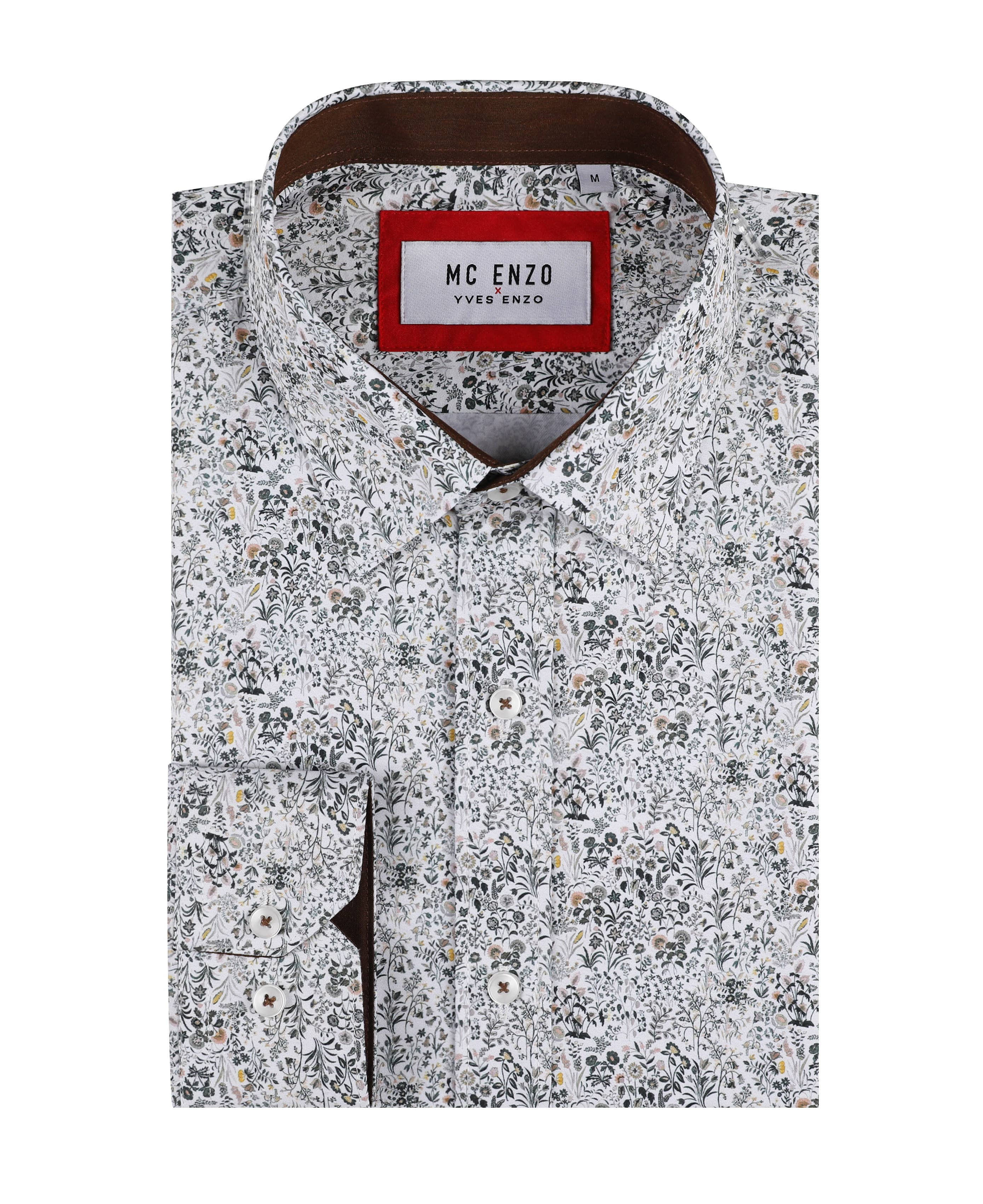 Patterned shirt comfort fit - White