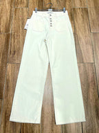 White Crystal Button 2 Pocket Voggo Jean