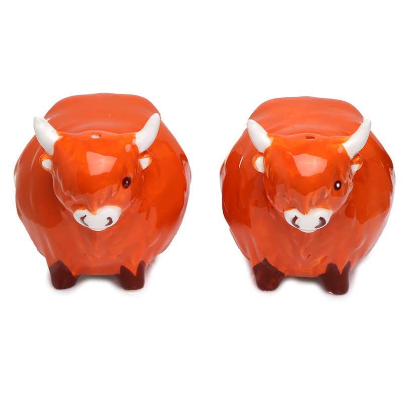 Highland Coo Cow Ceramic Salt and Pepper Set
