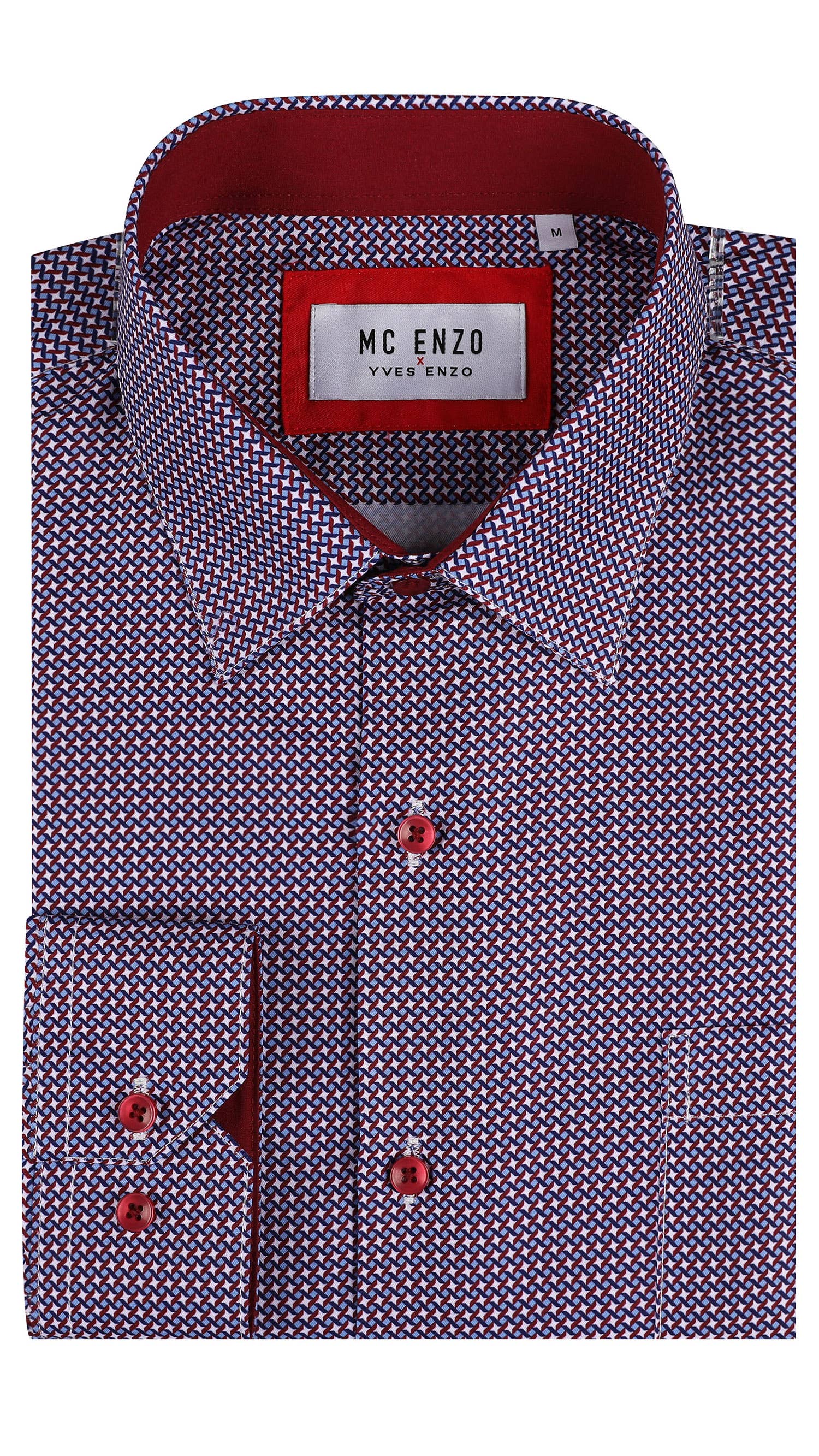 Patterned shirt comfort fit - Burgundy