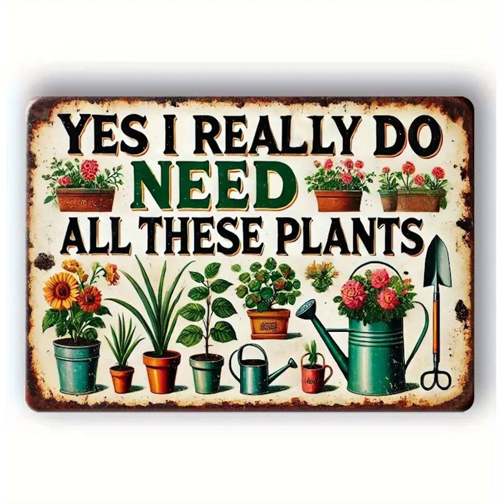 Rustic Plants Flower Gardening Metal Garden Plaque Wall Sign