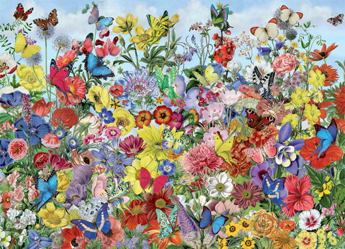 Butterfly Garden 1000 Piece Cobble Hill Puzzle + Poster