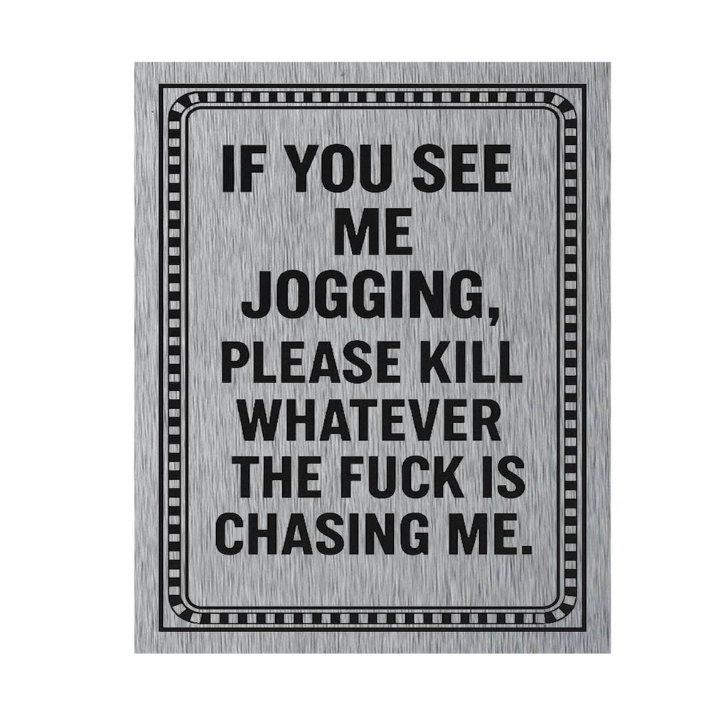 Funny Jogging Home Decor Metal Man Cave Bar Wall Plaque Sign
