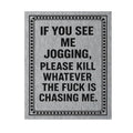 Funny Jogging Home Decor Metal Man Cave Bar Wall Plaque Sign