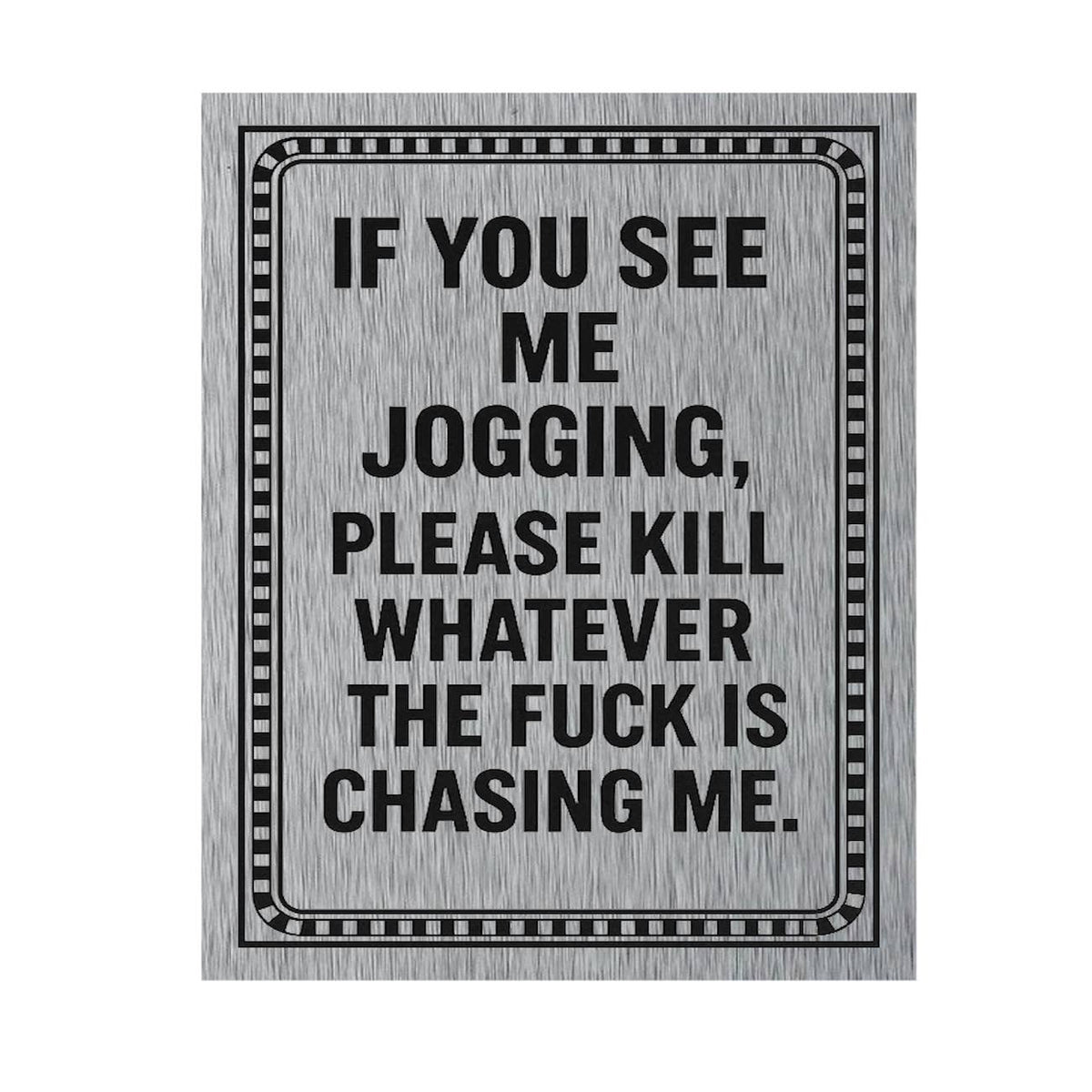 Funny Jogging Home Decor Metal Man Cave Bar Wall Plaque Sign