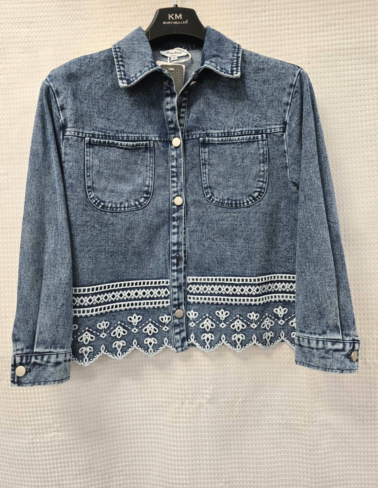 Crochet Cotton Denim Jacket