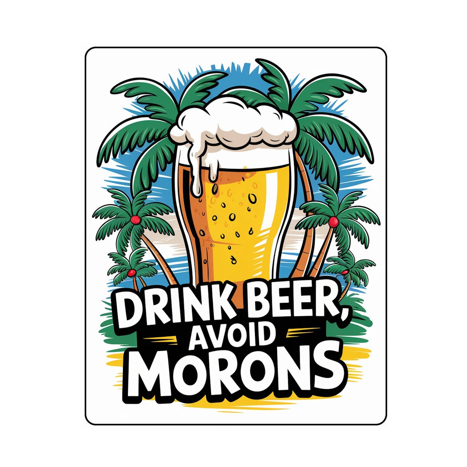 Drink Beer Morons Quote Man Cave Bar Metal Plaque Wall Sign