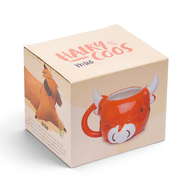 Highland Coo Cow Head Ceramic Shaped Mug