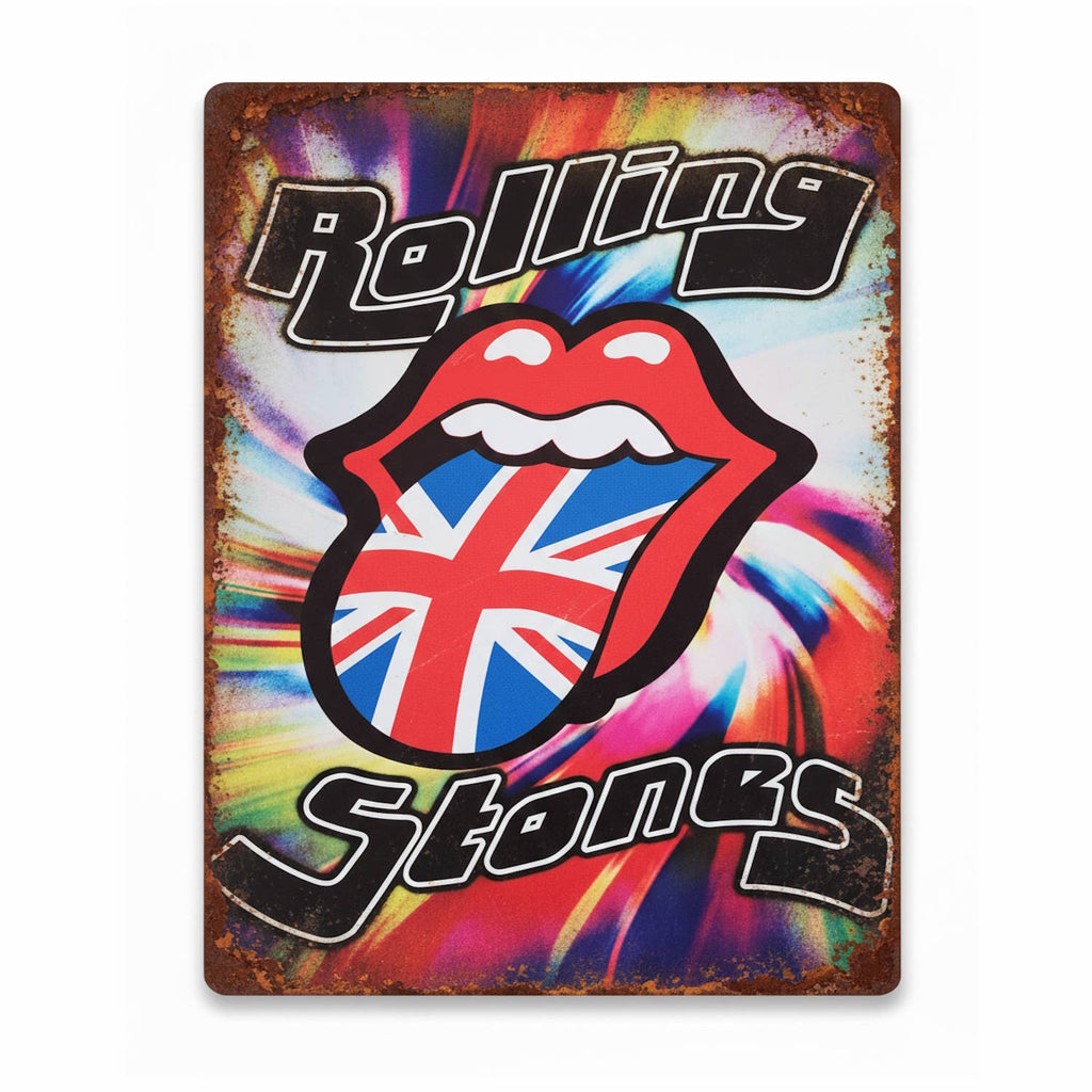 Music Art Rolling Stones inspired Metal Wall Plaque Sign