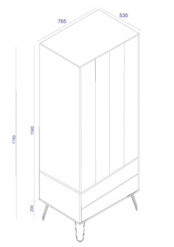 Cabus 2 Door 2 Drawer Wardrobe