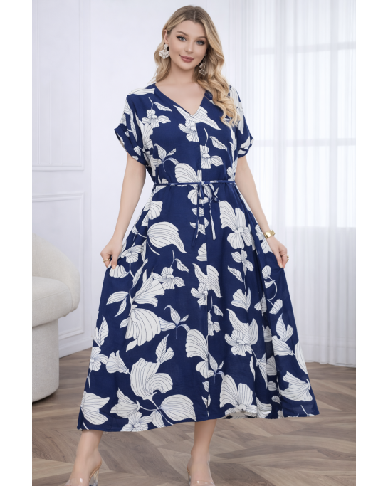 Floral Print Halter Neck Midi Dress - 265