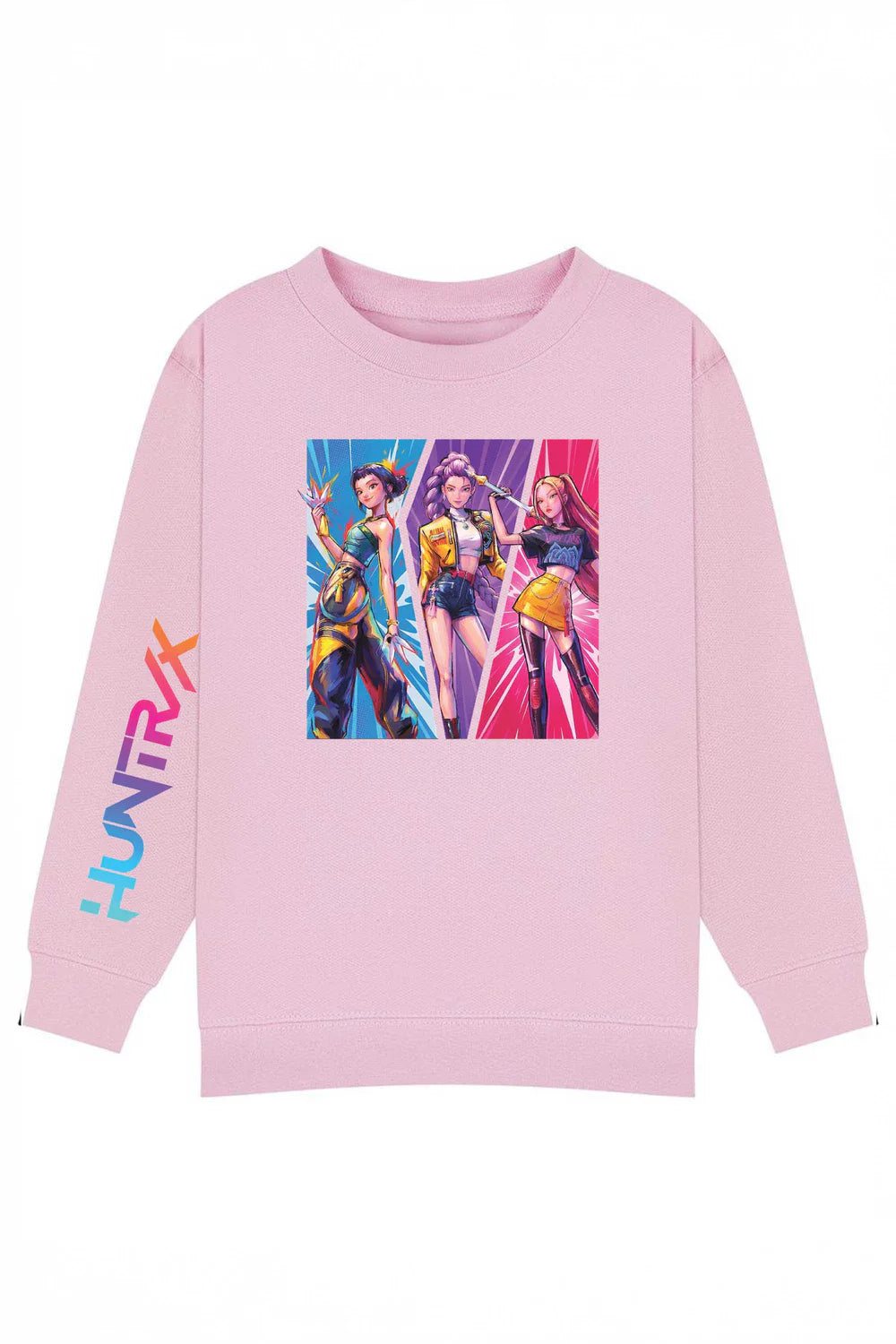 Kids K-Pop Inspired Girl Trio Printed Sweatshirt