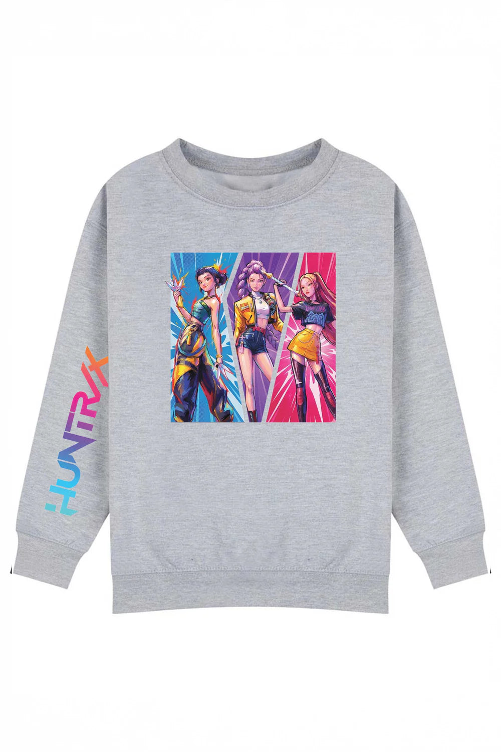 Kids K-Pop Inspired Girl Trio Printed Sweatshirt
