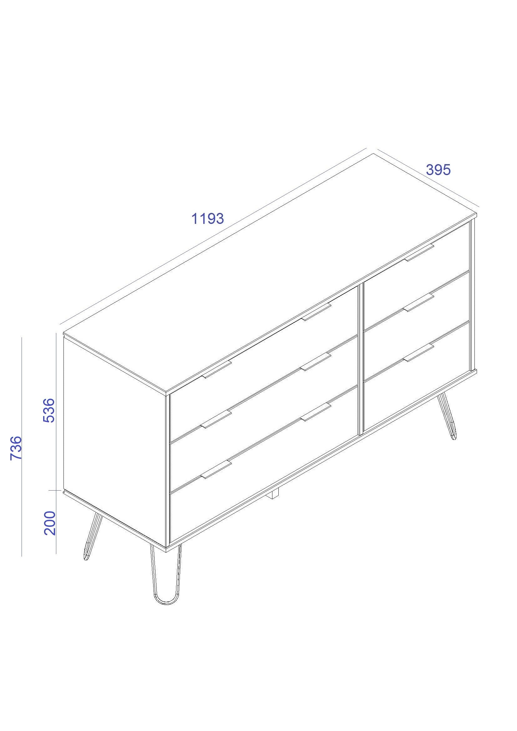 Cabus 3 + 3 drawer chest