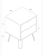 Cabus 2 drawer bedside cabinet