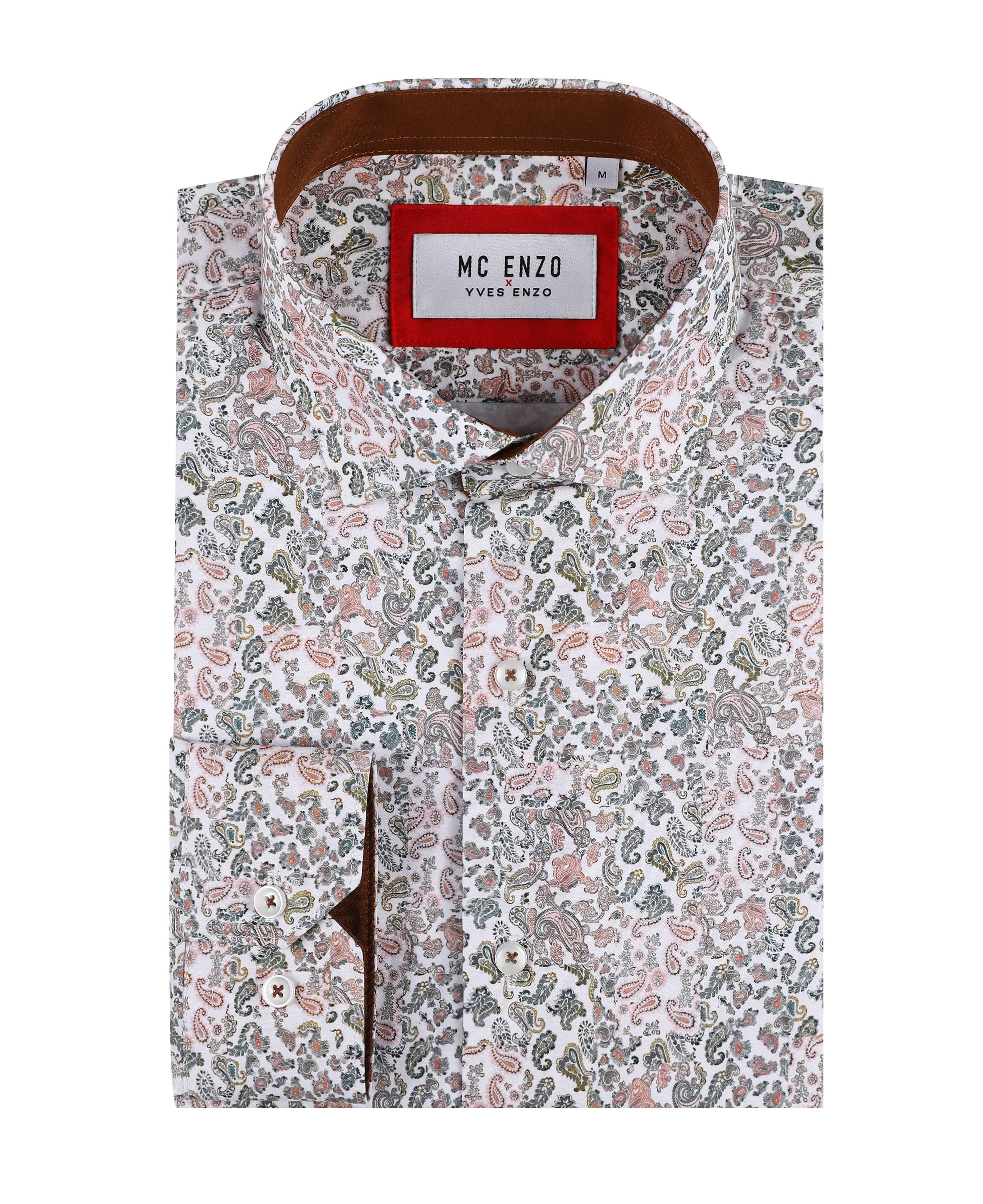 Patterned shirt comfort fit - White