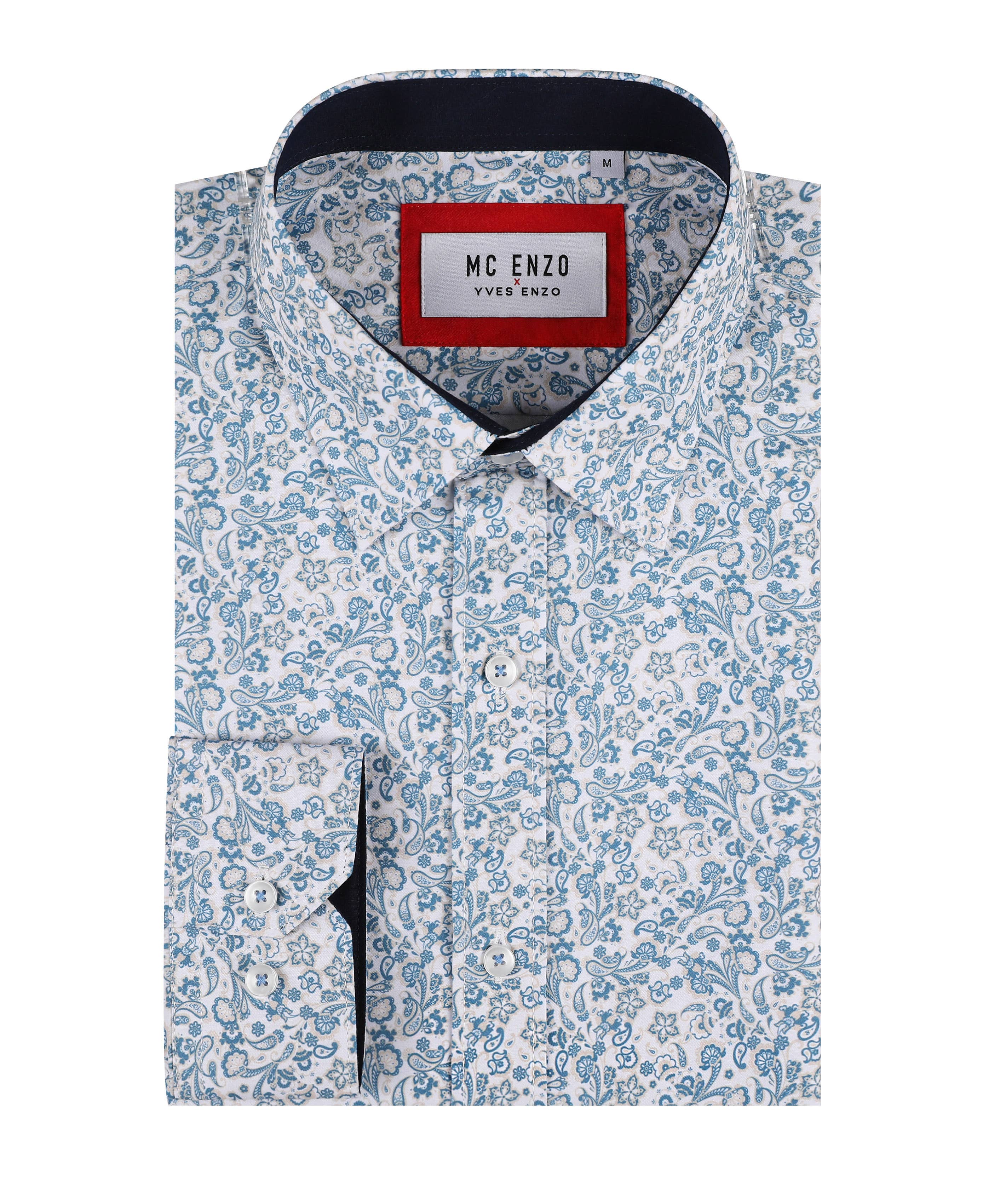Patterned shirt comfort fit - White