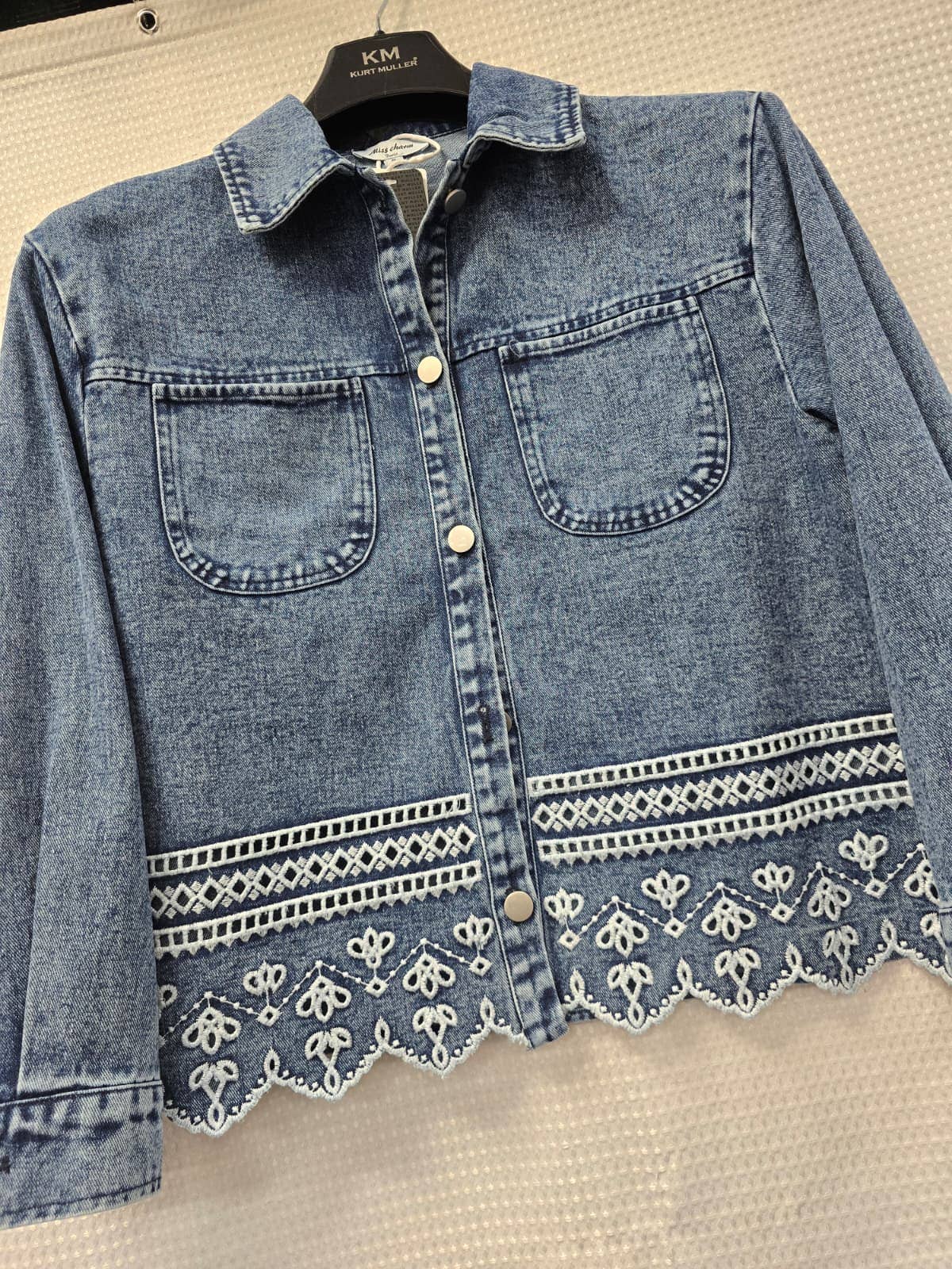 Crochet Cotton Denim Jacket