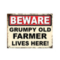 Grumpy Old Farmer Farm Tractor Man Cave Metal Wall Plaque