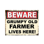 Grumpy Old Farmer Farm Tractor Man Cave Metal Wall Plaque