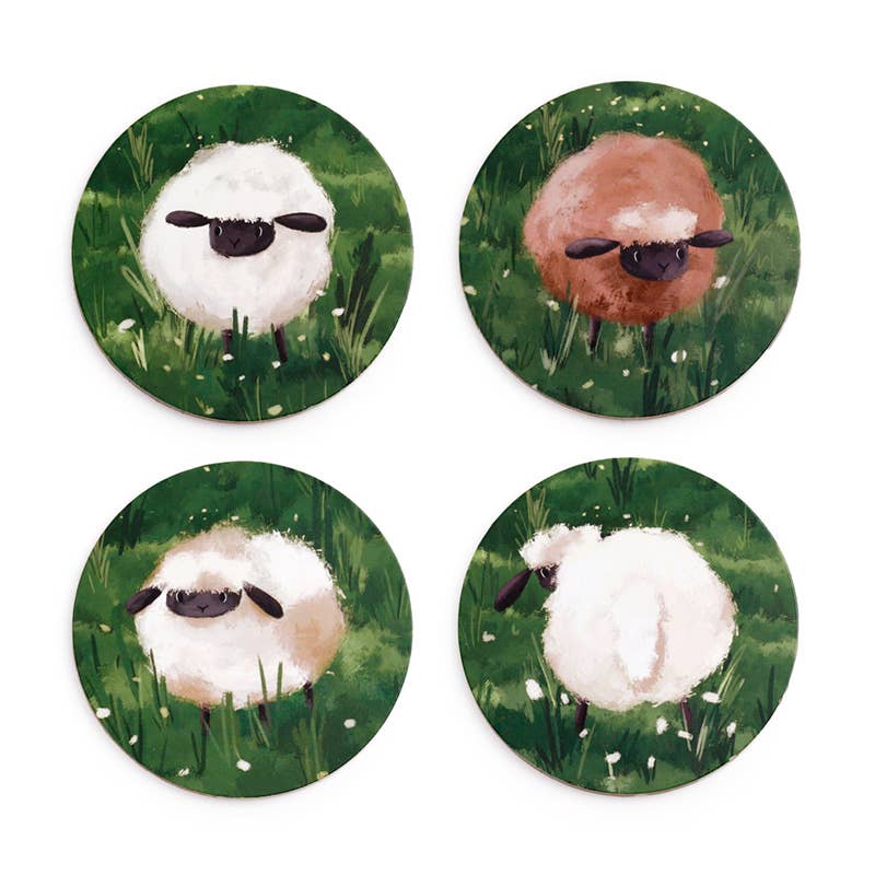 Sheep Set of 4 Cork Coasters