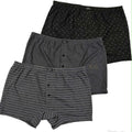 Men's 3pk Assorted Grey Printed Trunks by Tom Franks