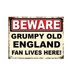 Grumpy Old Football Rugby England UK Fan Man Cave Metal Sign