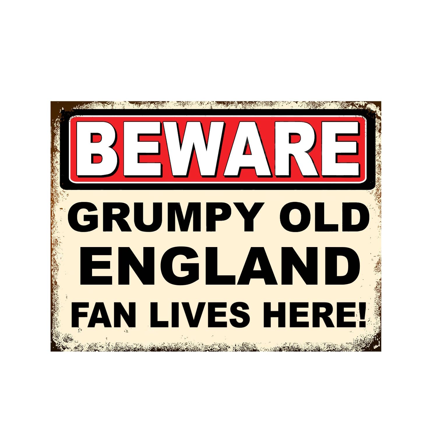 Grumpy Old Football Rugby England UK Fan Man Cave Metal Sign