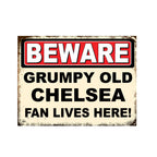 Retro Grumpy Old Football Chelsea FC Man Cave Metal Tin Sign