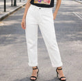 White Mom Fit 2 Front Pocket Voggo Jeans