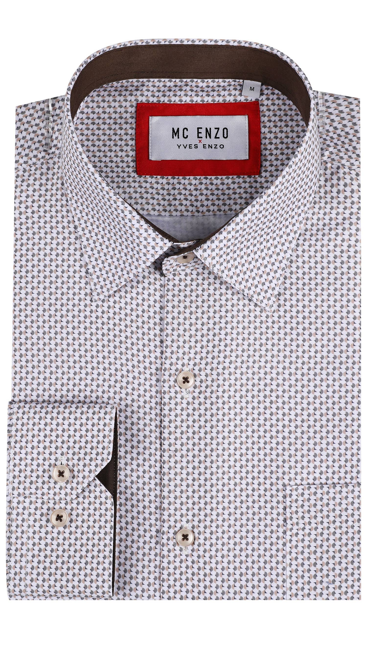 Patterned shirt comfort fit - White