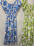 Vibrant Leaf Bardot MIDI Dress